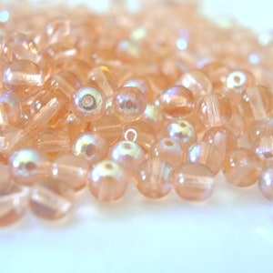 30 Czech glass beads, translucent shinny elegant Czech beads 6mm