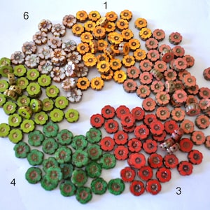 10pcs Glass flower beads 8mm, Czech glass beads jewelry supply-select color