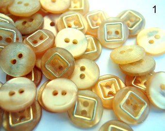 Lot De 12 Boutons Vintage Verts 25 Mm - Plastique Effet Textile, Occasion France