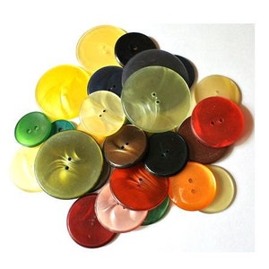 27 Buttons, vintage, 27 colors, plastic, 15mm-34mm, /Sa99