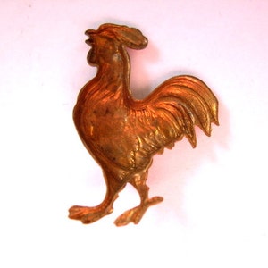 2 Cock, rooster, vintage metal stamping animals shape image 3