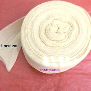 Doll&#39;s cotton tubing, 22 yards/19.8m cotton gauze, for crafting inner doll&#39;s head, suitable for Waldorf dolls-for large heads