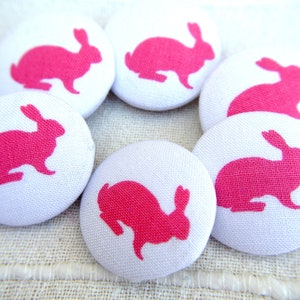 Handmade Cotton Bunny Buttons: Children&#39;s Sewing Crafts (32mm, Set of 6)