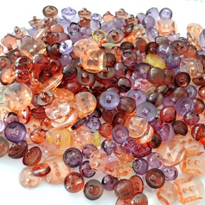 60 Vintage Translucent Buttons: Sewing, Crafts, Embellishments (11mm-18mm)