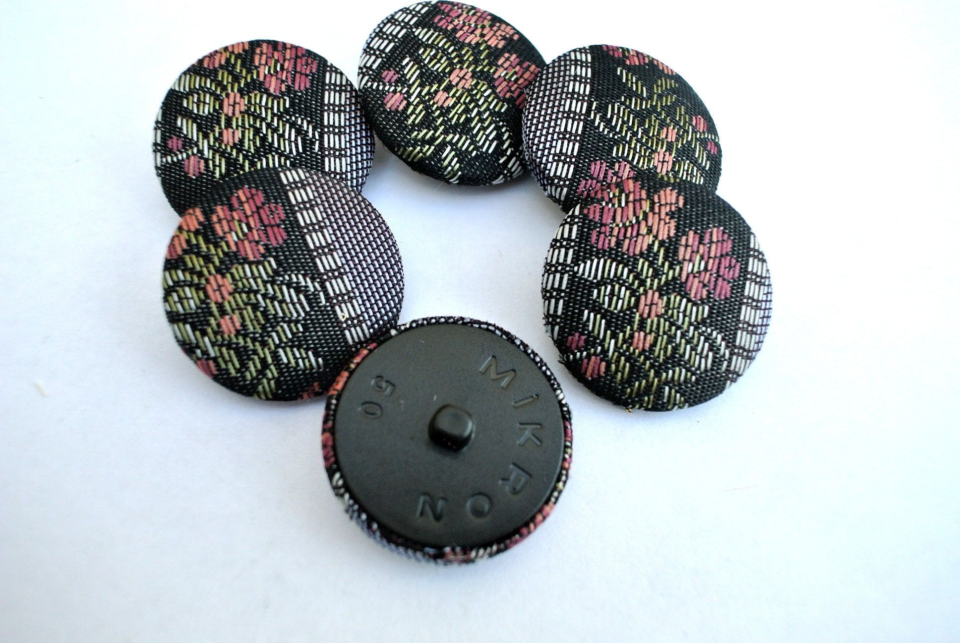 Black Leather Buttons 23mm | Harts Fabric