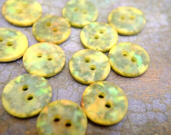Bouton Ancien En Celluloïd Vert - Environ 3,5 Cm, Mercerie Vintage, Lot De 1 à 10 Pièces