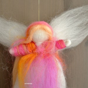 Wool fairy, wool doll , Waldorf art doll, needle felted fairy, blessing fairy 7inch / 18cm