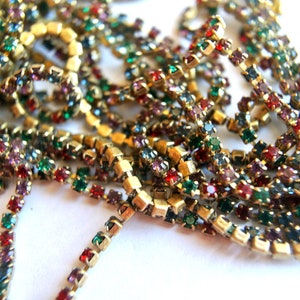 18 inches Vintage Swarovski chain, rhinestone chain, Swarovski crystals, brass setting 2mm-Swc6