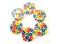 6 Buttons, vintage, flowers ornament,plastic, for button jewelry, 19mm product logo