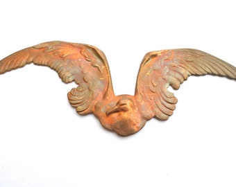 Flying bird vintage metal stamping findings, large, 140mmx50mm