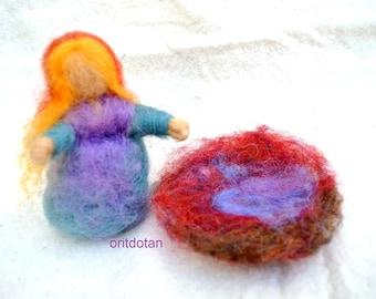 Wool Art Doll: Needle Felted Waldorf Style Decoration