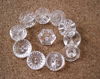 72 Boutons anciens en verre vintage