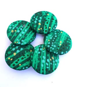5 Cloth buttons, covered buttons, fabric buttons handmade of cotton 38mm/3.8cm