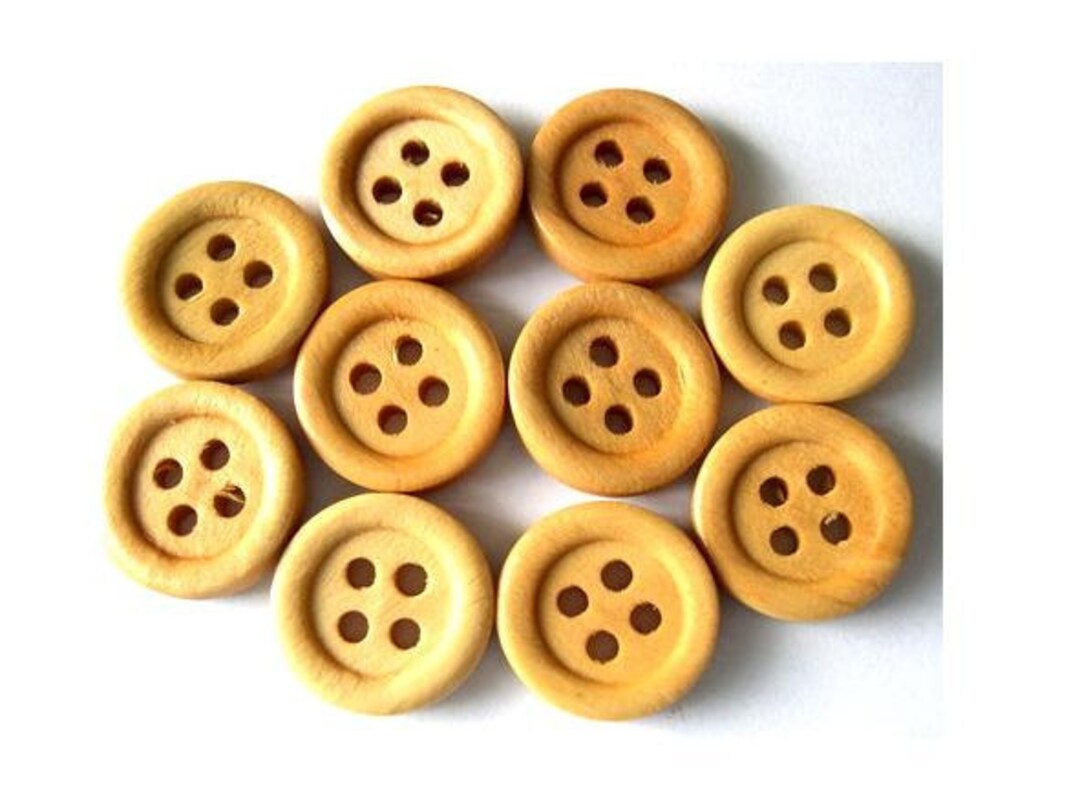 15 Wood Buttons 15mm - Etsy