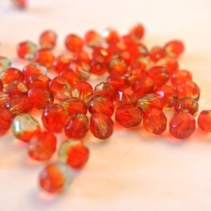 30 perles, perles de verre tchèques, perles à facettes quelques nuances 6mm