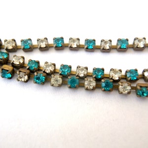 18 inches Vintage Swarovski chain, strass rhinestone chain, Swarovski crystals embedded in brass setting-Swc91