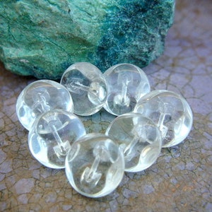 10 Buttons, clear glass buttons, translucent, 14mm, GREAT FOR CHILDREN image 2