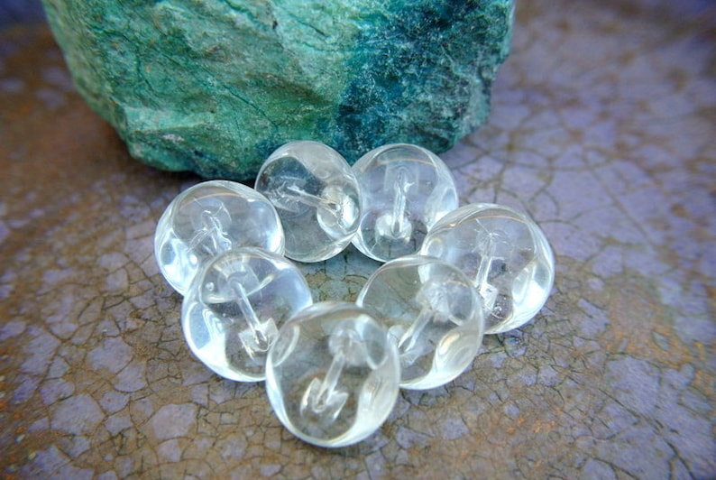 10 Buttons, clear glass buttons, translucent, 14mm, GREAT FOR CHILDREN image 2