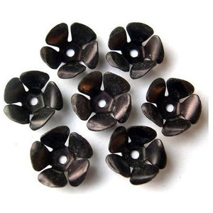 Vintage metal flower beads 11mmX 5mm height-select amount