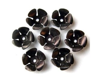 Cuentas de metal vintage con forma de flor, 11 mm x 5 mm de altura (seleccione la cantidad)
