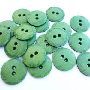 6 Vintage buttons, plastic buttons, unique green 20mm