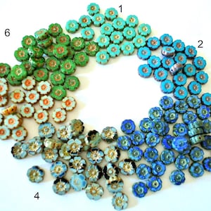 Perline di vetro ceche a forma di fiore, 8 mm - Forniture per gioielleria - 10 pezzi