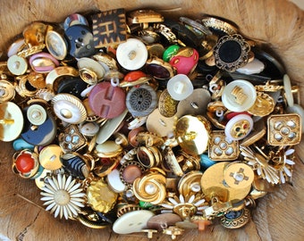 450 Buttons,  antique and vintage plastic button assorted colors, shapes and sizes