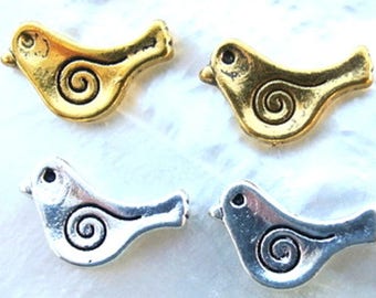 8 Birds, metal Tibetan Style Beads-pick up color/colors