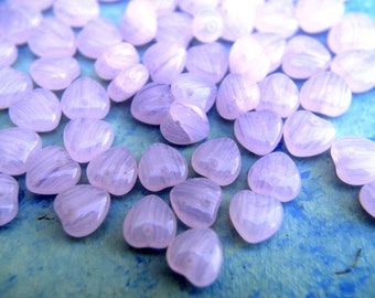 25 perle di vetro a forma di cuore rosa perline ceche, nuove, 8 mm