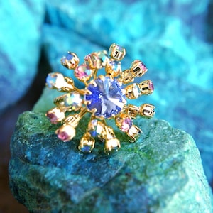 Ring, statement Swarovski ring, one of a kind, 30mm, gold plated