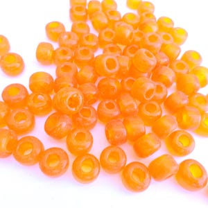 25 Vintage glass beads ring shape 9mmx6mm large hole deep yellow