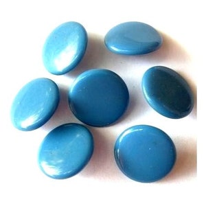 7 bottoni in vetro blu cobalto vintage antichi, 13 mm