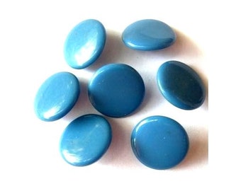 7 Vintage buttons, cobalt blue,  antique vintage glass buttons, can be use as beads, 13mm, suitable  for children