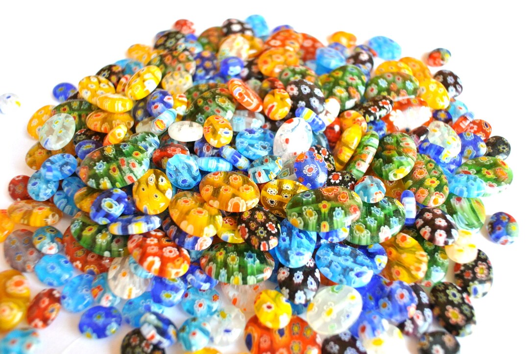 Mix Glass Beads 50 Gram All Are Oval Beads High Quality Etsy