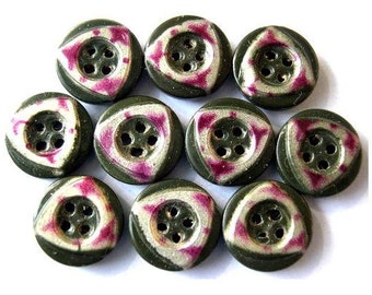 10 Antique vintage celluloid buttons ART DECO, 11.5mm