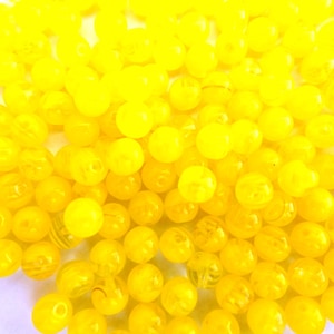 50 Czech glass beads, yellow,  Czech beads 6mm