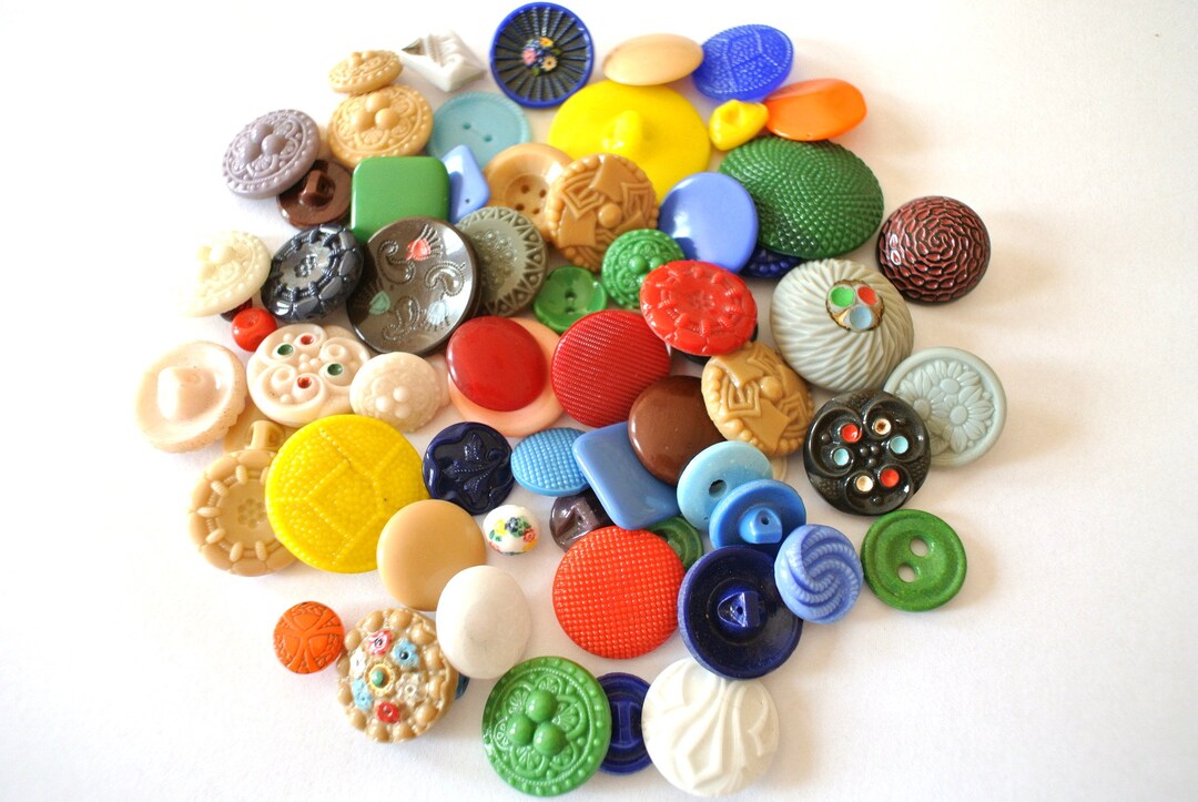 Mystery Box of Vintage Buttons, Large Lot of Assorted Buttons for Sewing and Cra