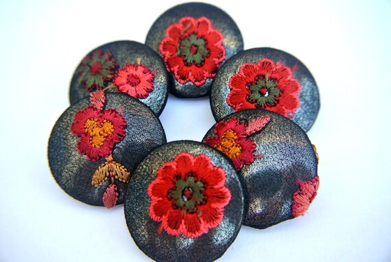 retro style fabric 6 Fabric covered buttons handmade buttons 32mm3.2cm