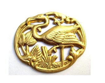 Vintage metal water bird,  metal stamping finding -choose size