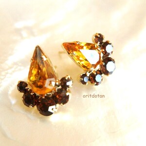 Earrings made of VINTAGE Swarovski crystals, gold-plated nickel free