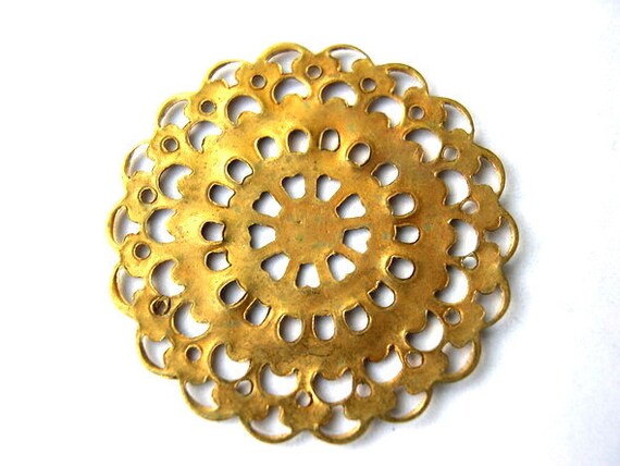 2 Vintage Filigree Flower Shape 30mm Etsy Australia