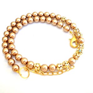 Collier 20 pouces, réglable, perlé de perles Swarovski vintage et de boules avec cristaux, neuf fait main