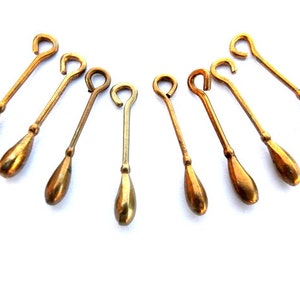 6 Vintage metal dangling beads jewelry findings 30mm length-RARE