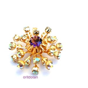 Pendant, charm jewelry necklace made of vintage Swarovski crystals, gold plated nickel free