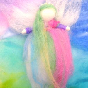 Wool fairy, wool doll , Waldorf art doll, needle felted fairy, blessing fairy 7inch / 18cm