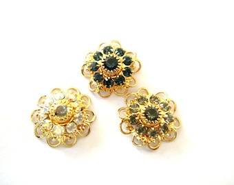 Swarovski Vintage Flower Beads: Crystal Filigree Cabochons (17mm)