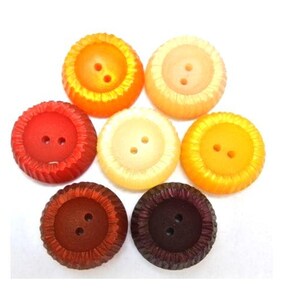 42 vintage knopen, 7 kleuren, 22 mm, geschikt voor knopsieraden, naaien, knutselen, kleding, scrapbooking