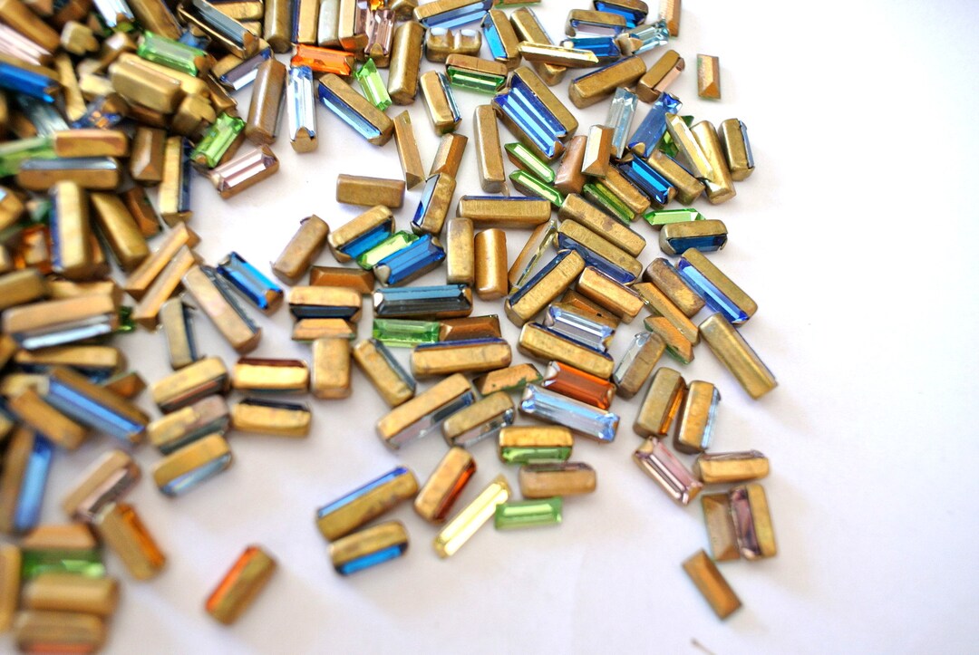 Satoshi Rhinestones Swarovski Rhinestone Crystals Vintage Cabochons in Metal Setting ...