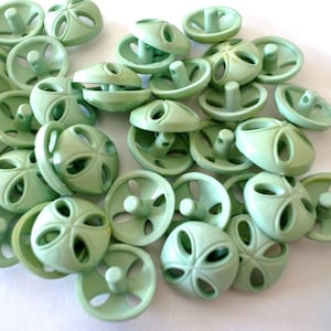 30 Buttons, vintage antique green buttons -select size