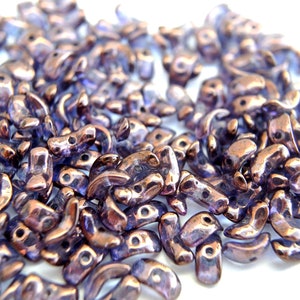 40 VINTAGE Czech glass beads, beautiful purplr to brown shade unique shape 7mmX4mm